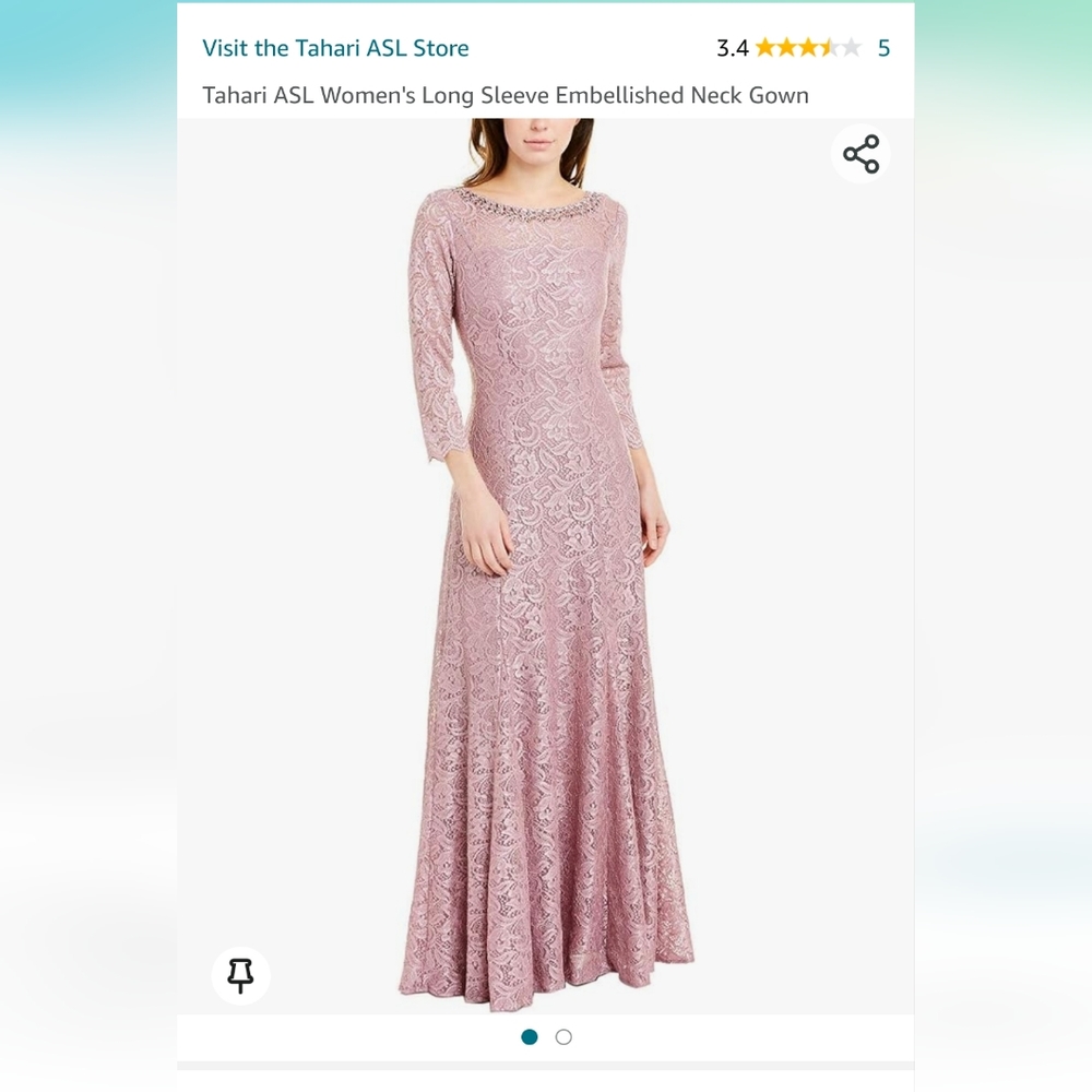 Tahari gown in mauve size 8
